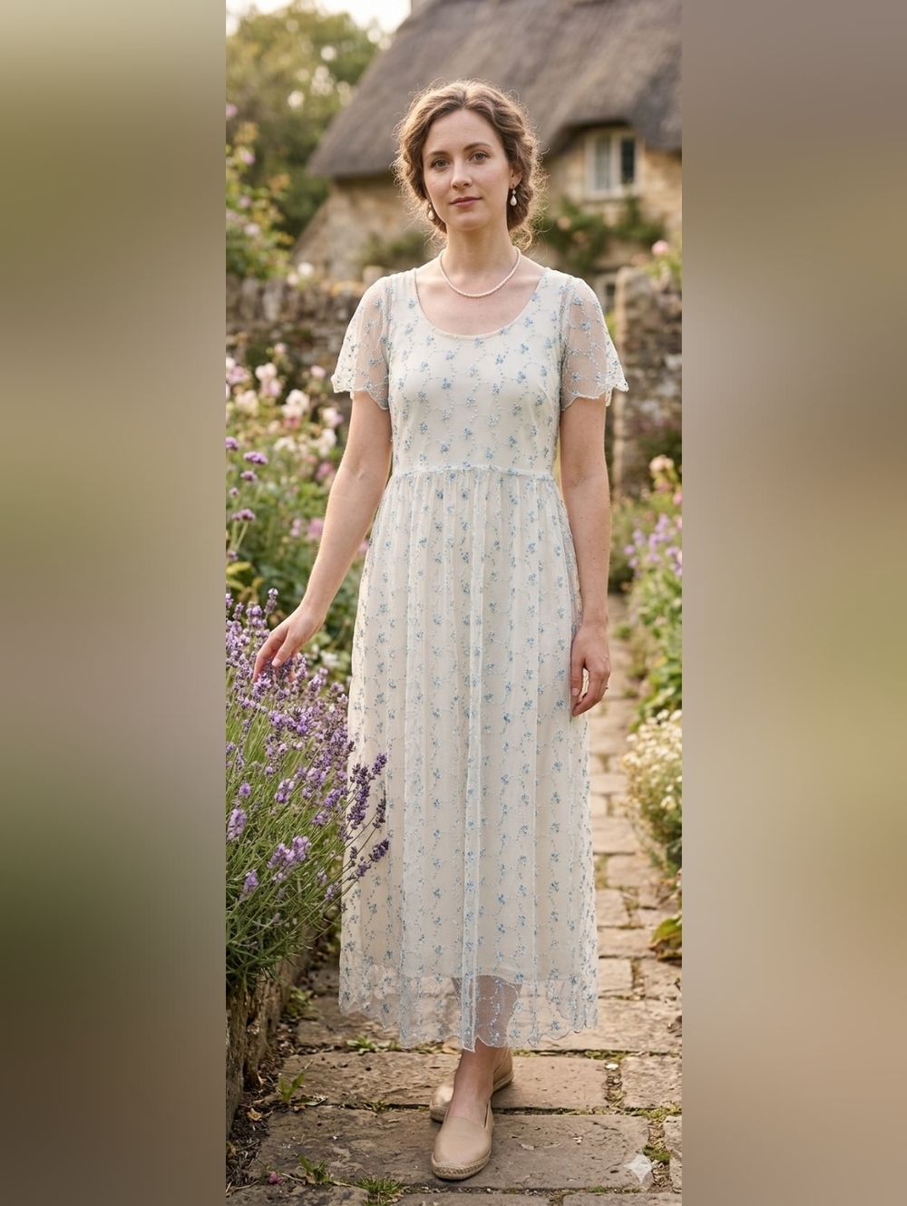 Hopeless Romantic Vintage Dress with Sheer overlay sz M
